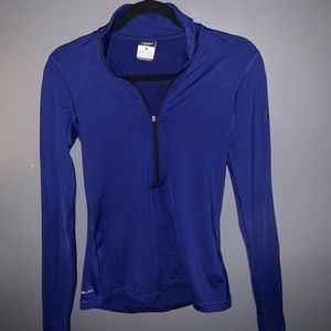 NIKE PRO blue quarter zip